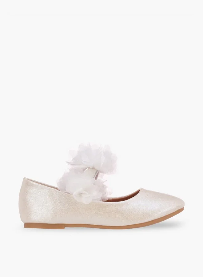 Flora Bella By Shoexpress Girls Floral Applique Ballerina Shoes Ramadan Collection